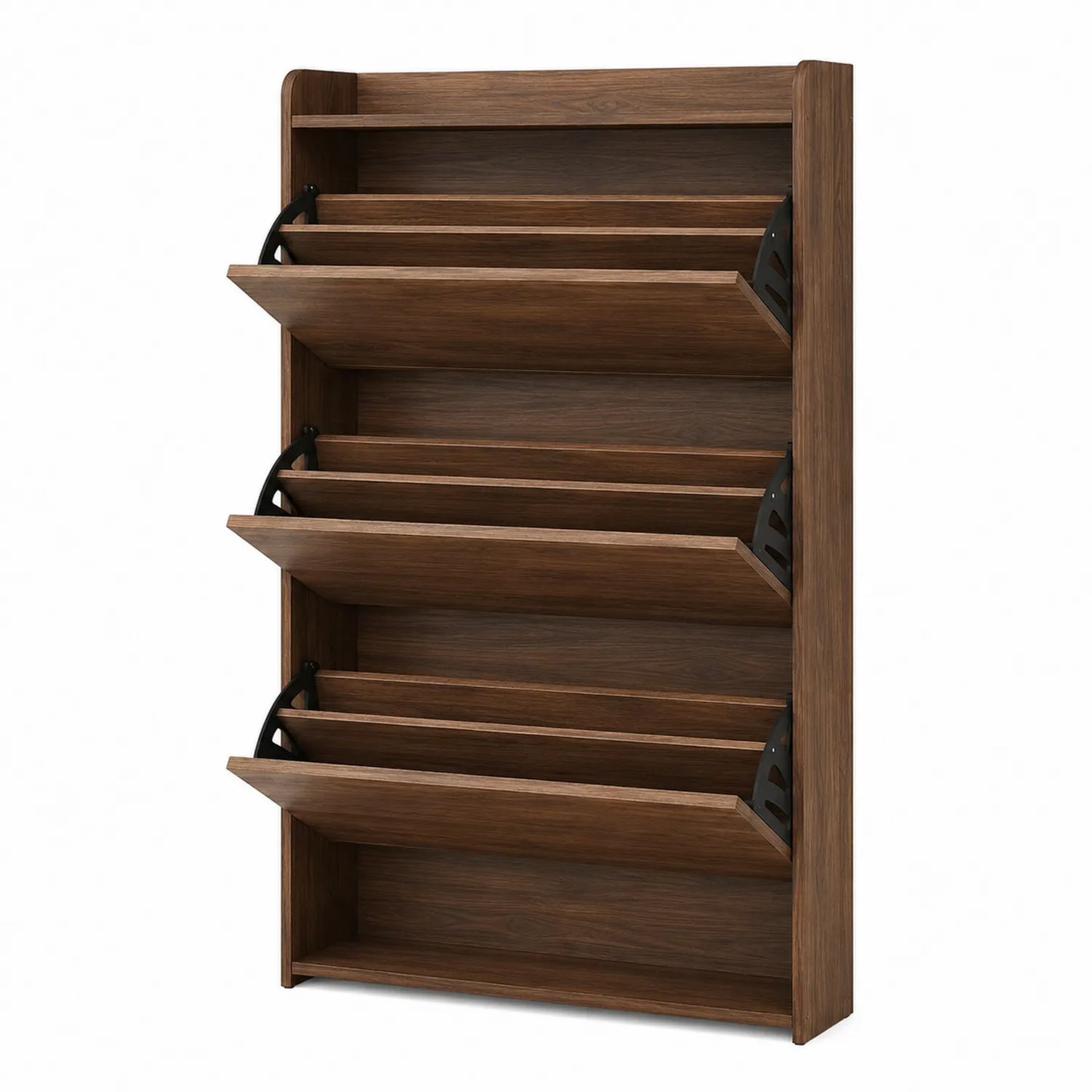 Schuhregal Holz Braun 4 Ebenen Klappbar 80x20x120cm
