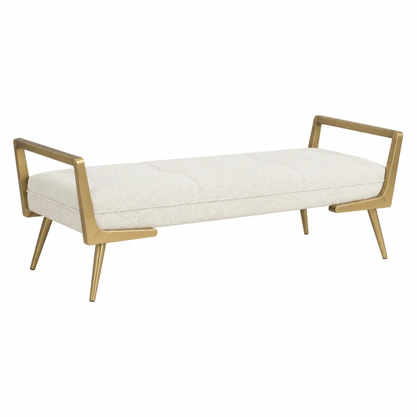 Polsterbank Metall Beige 140x40x45 cm
