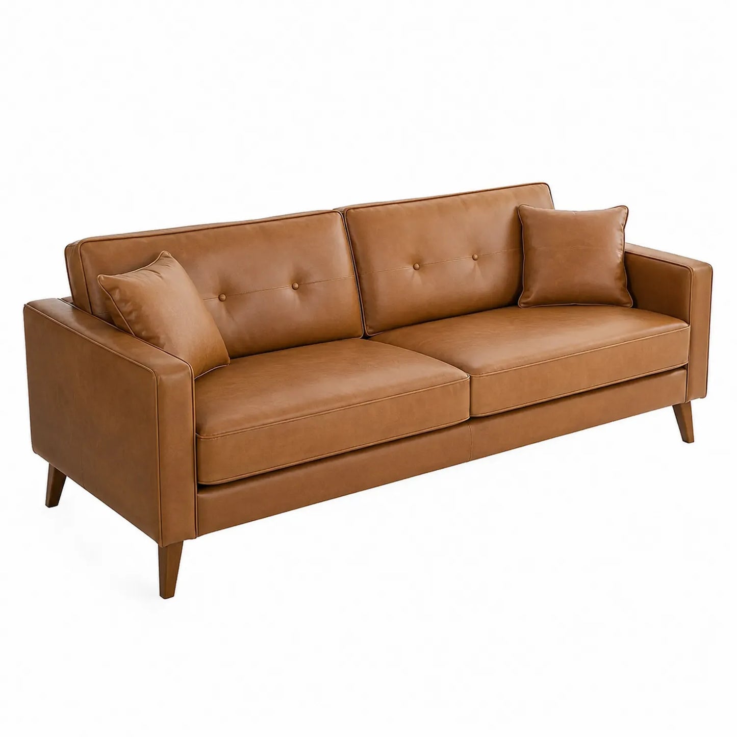 3-Sitzer Sofa Kunstleder Braun 210cm