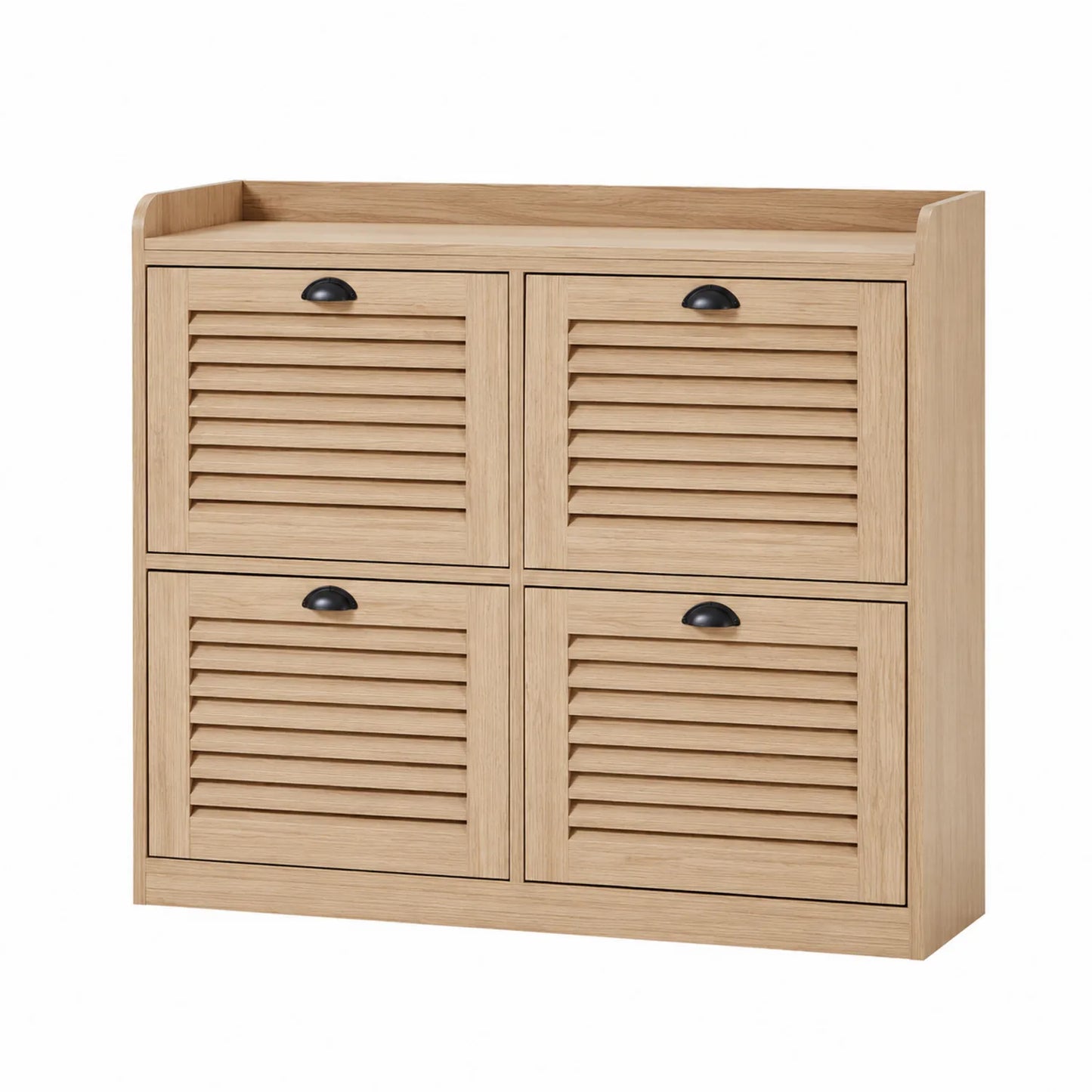 Schuhschrank Holz Eiche Vierfächer Natur