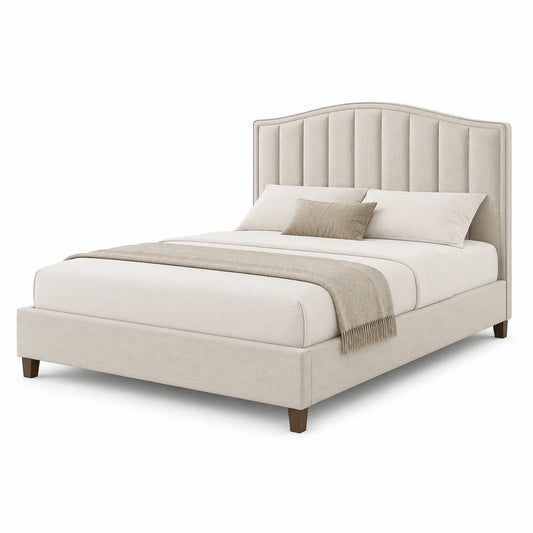 Stoff-Polsterbett Beige 200x160 cm