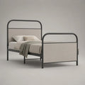Letto matrimoniale in acciaio grigio antracite per materasso 160 x 200 cm, dimensioni 166 x 207 x 140 cm