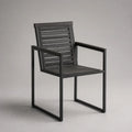 Sedia da giardino con braccioli in acciaio verniciato antracite, 56 x 60 x 88 cm