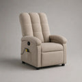 Poltrona reclinabile elettrica beige in tessuto con schienale alto, 77 x 90 x 105 cm