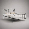 Struttura letto matrimoniale 160 x 200 cm in acciaio nero con testiera e pediera