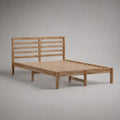 Letto matrimoniale in legno massello di pino naturale con rete a doghe, superficie 160 x 200 cm, dimensioni 166 x 208 x 100 cm