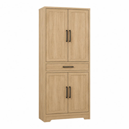 Hoher Eichenholzschrank mit vier Türen 80x35x190cm